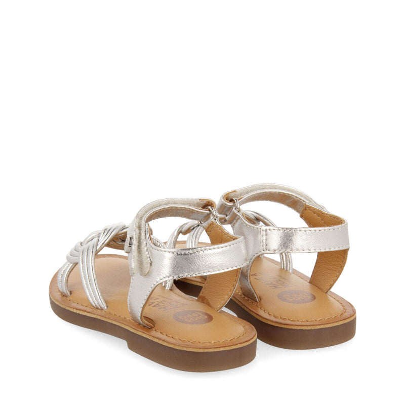 Lontra girls silver leather sandals