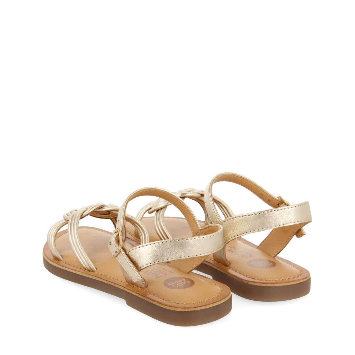 Jequie girls gold leather sandals