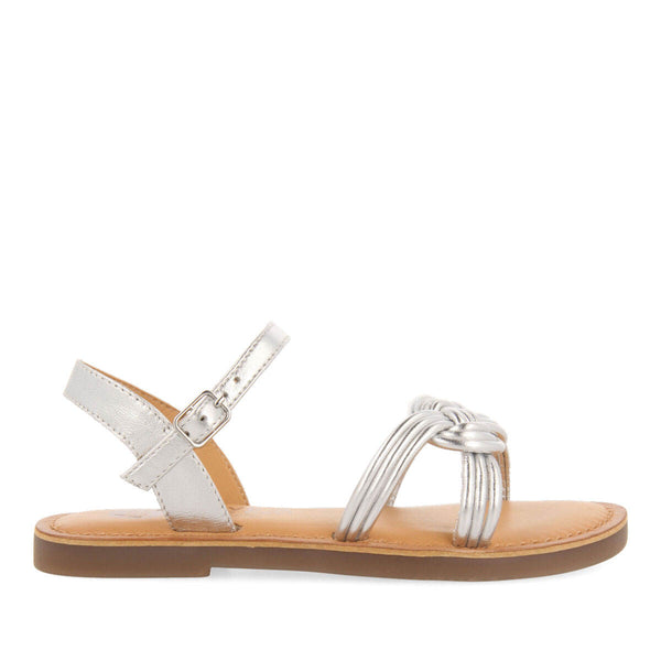 Jequie girls silver leather sandals