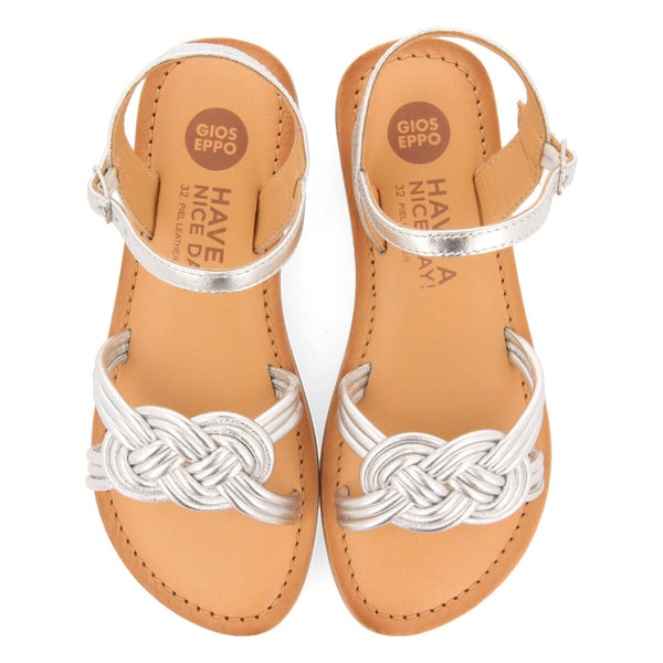 Jequie girls silver leather sandals