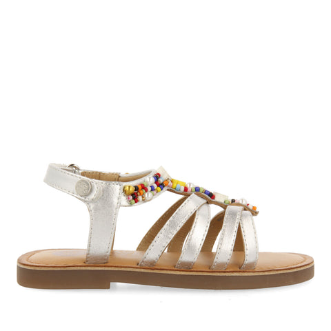 SANDALI IN PELLE IN COLOR ARGENTO TIPO ALLA SCHIAVA DA BAMBINA FIORINA