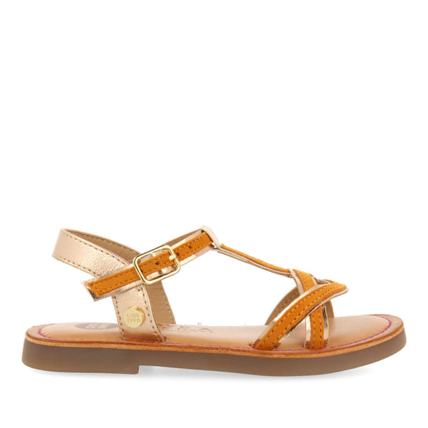 Boucan girls orange suede effect leather sandals