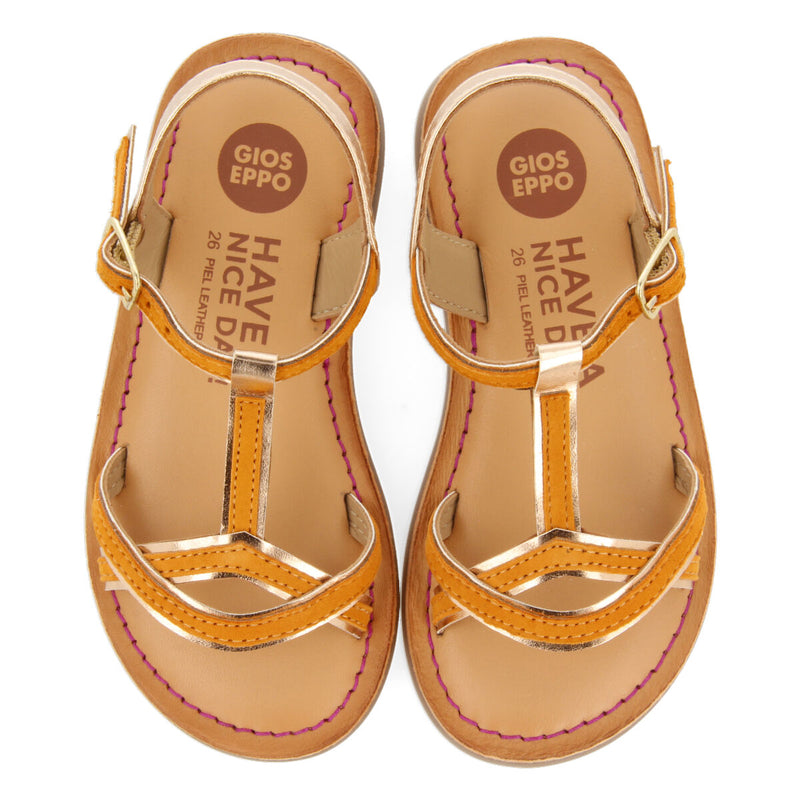 Boucan girls orange suede effect leather sandals