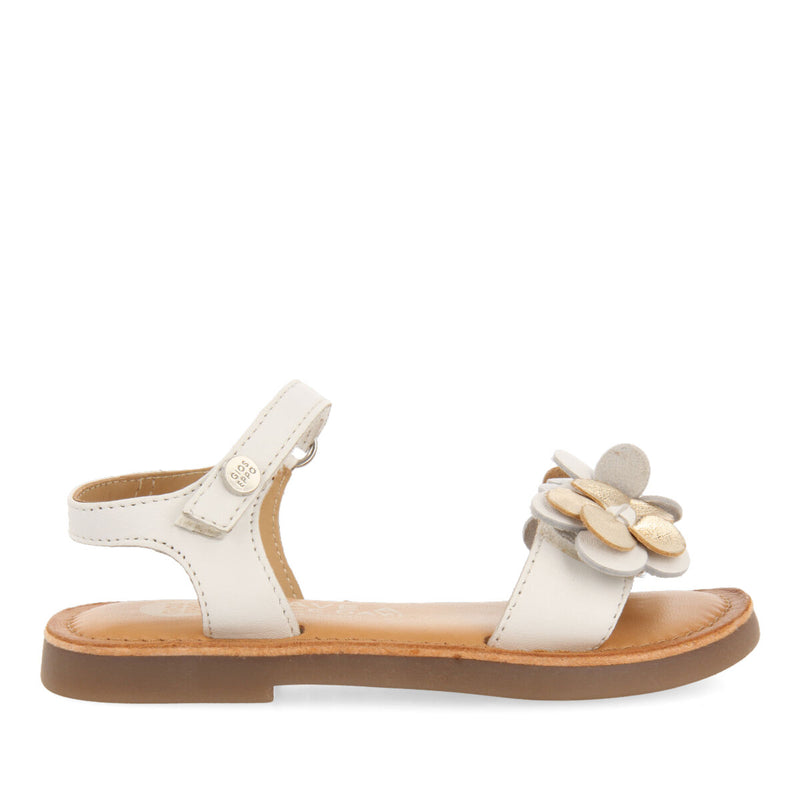 Shales girls white floral leather sandals
