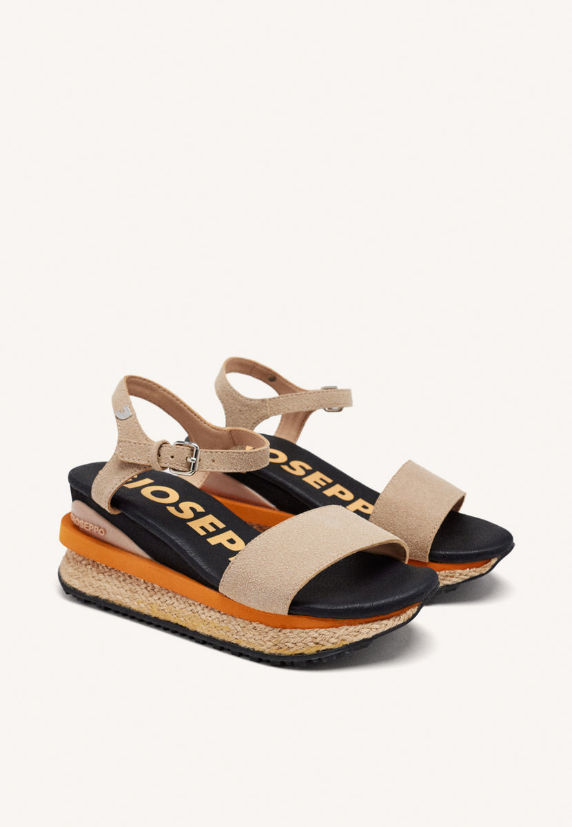 Benay women's sporty beige wedges