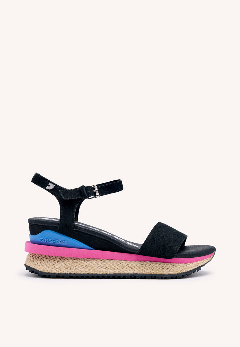 Benay women's sporty black wedges