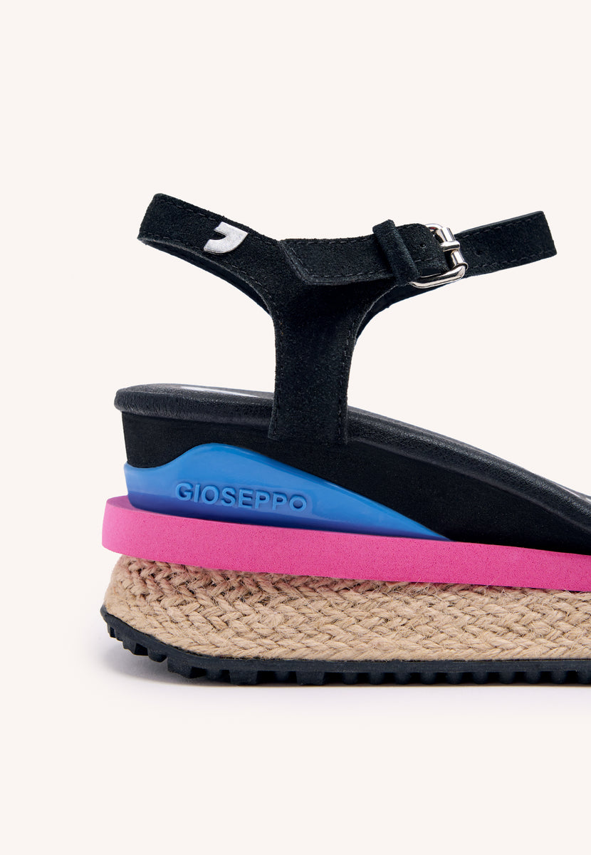 Benay women's sporty black wedges