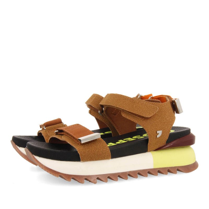 Sandalias deportivas color cuero para mujer buire