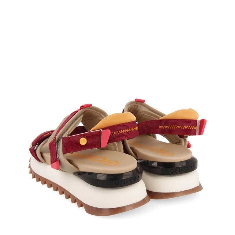 Blaru women's sporty beige and burgundy sandals