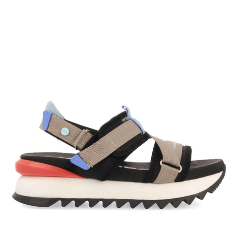 BLARU WOMEN'S SPORTY BLACK AND GREY SANDALS