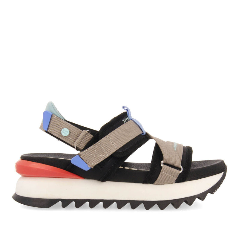 Blaru women's sporty black and grey sandals