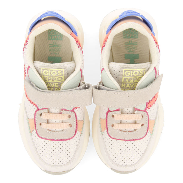 Sneakers blancas con detalles de multicolores para niña selviria