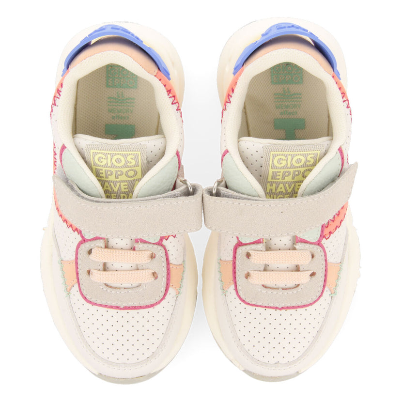 Sneakers blanches avec des détails multicolores pour fille selviria