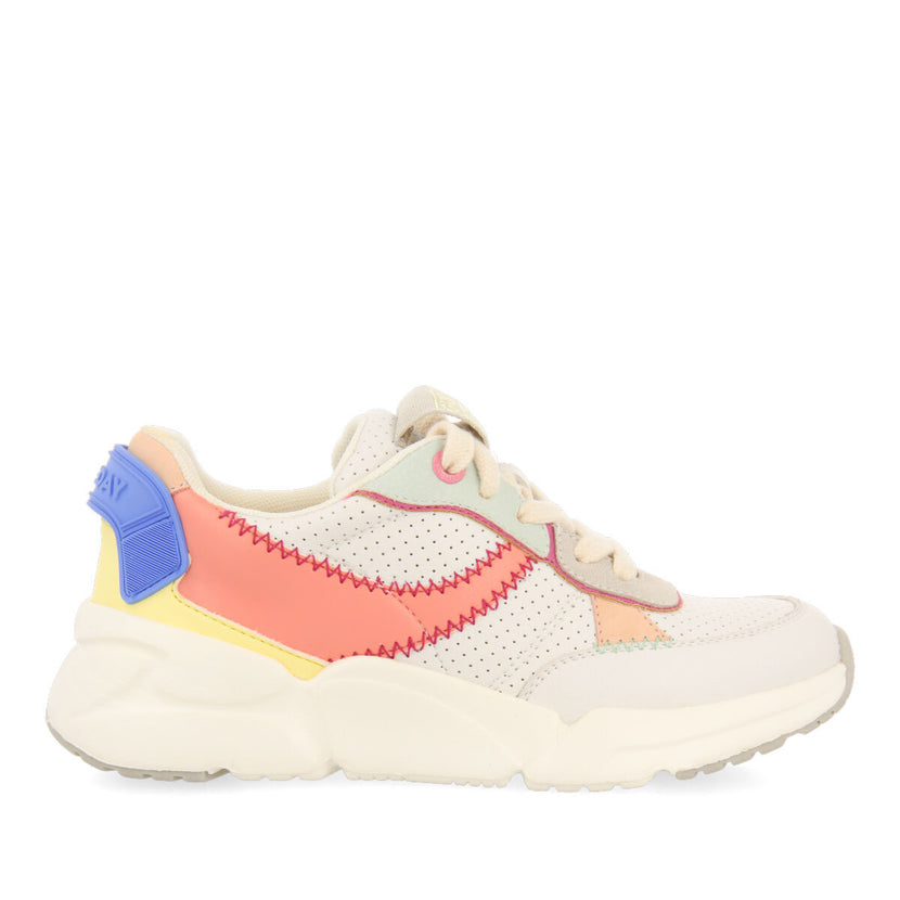 Sneakers blanches avec détails multicolores pour fille courgent