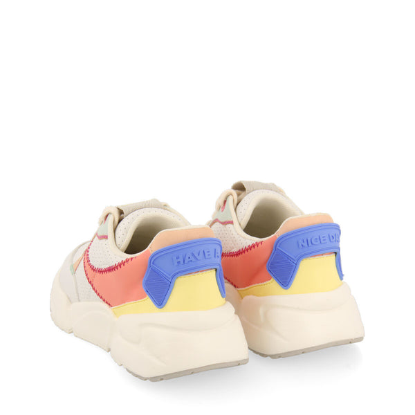 Sneakers blancas con detalles multicolor para niña courgent