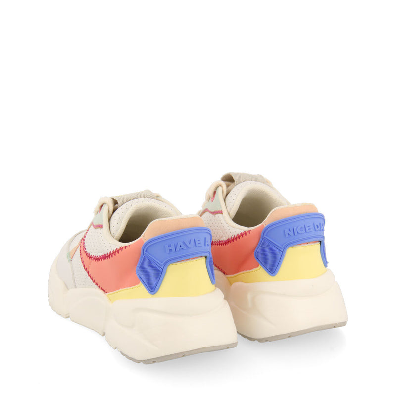 Sneakers blancas con detalles multicolor para niña courgent