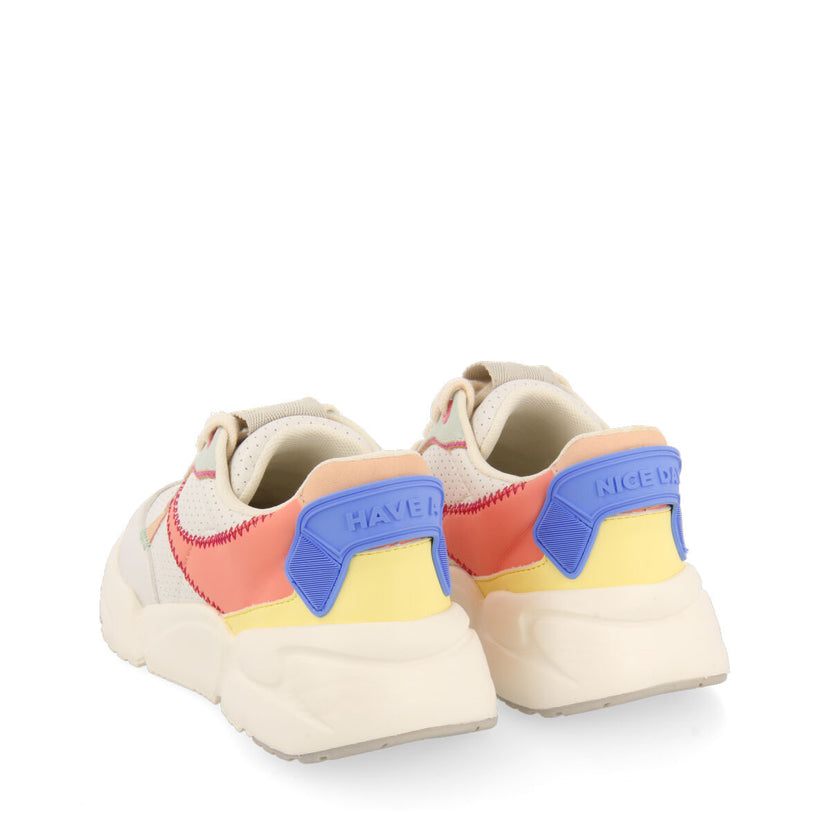 Sneakers blanches avec détails multicolores pour fille courgent