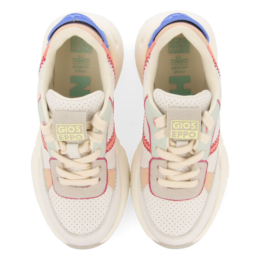 Sneakers blanches avec détails multicolores pour fille courgent