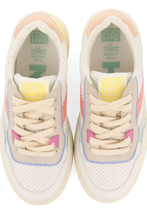 Tabai girls white sneakers withastel touches