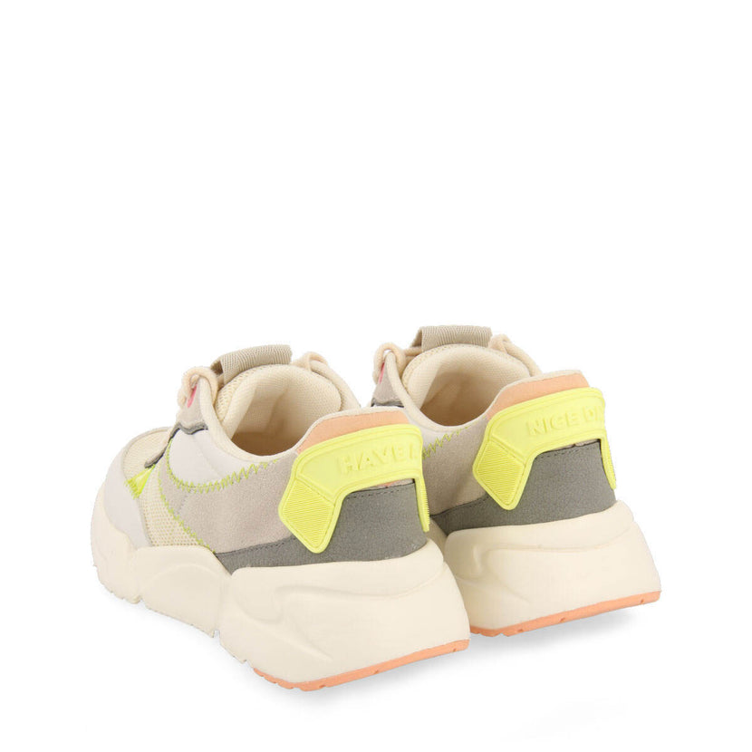 Sneakers blanches avec détails de couleur et base résille pour fille uracoa