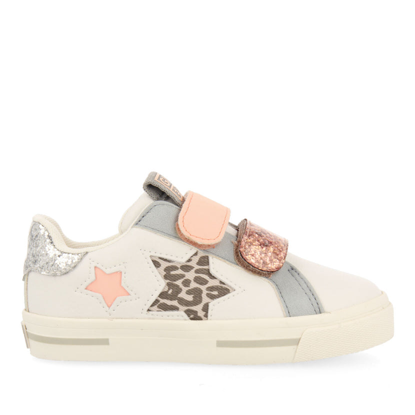 Sneakers blanches avec détails paillettes et étoiles pour fille caiana