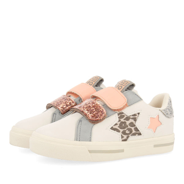 Sneakers blanches avec détails paillettes et étoiles pour fille caiana