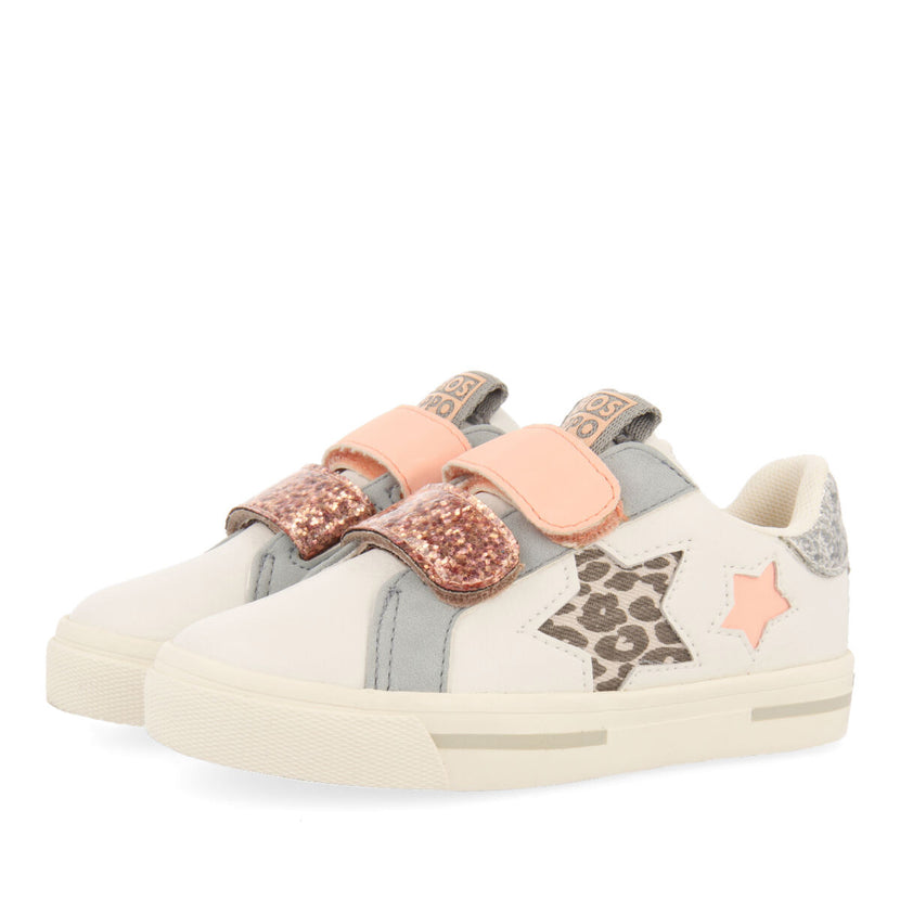 Sneakers blanches avec détails paillettes et étoiles pour fille caiana