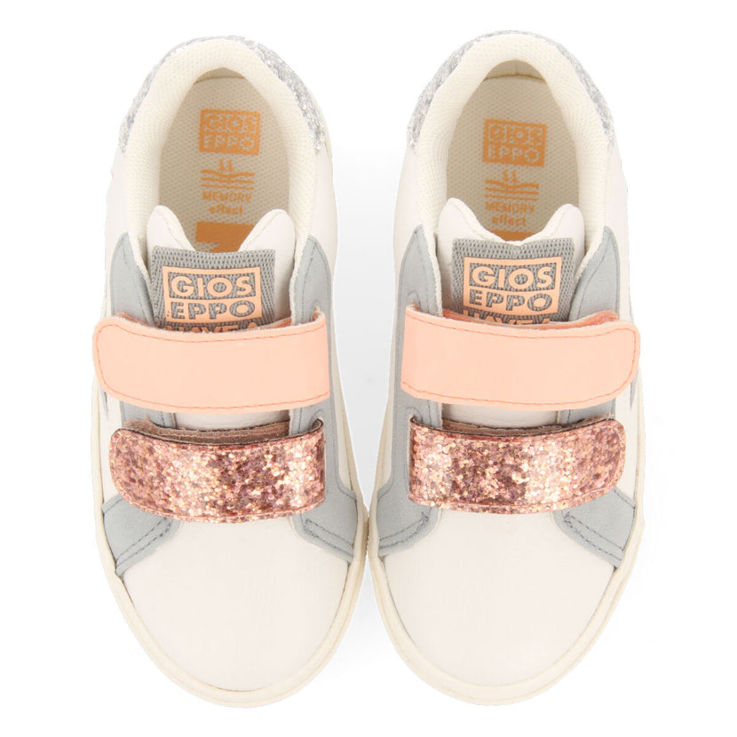 Sneakers blanches avec détails paillettes et étoiles pour fille caiana