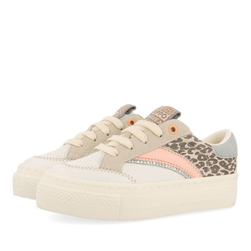Sneakers blanches avec détails paillettes pour fille ibia