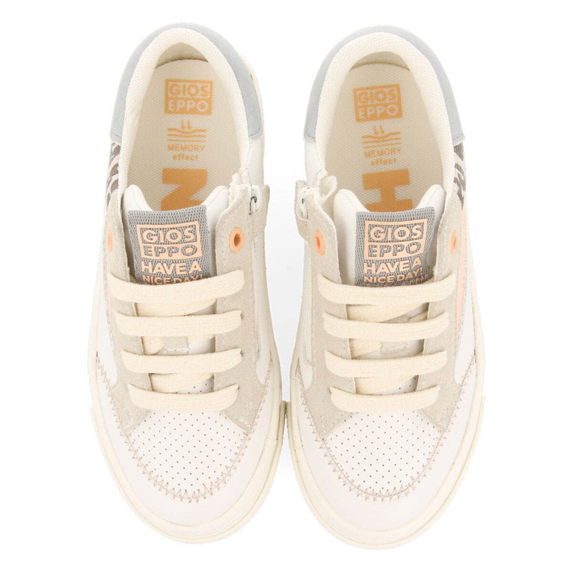 Sneakers blanches avec détails paillettes pour fille ibia