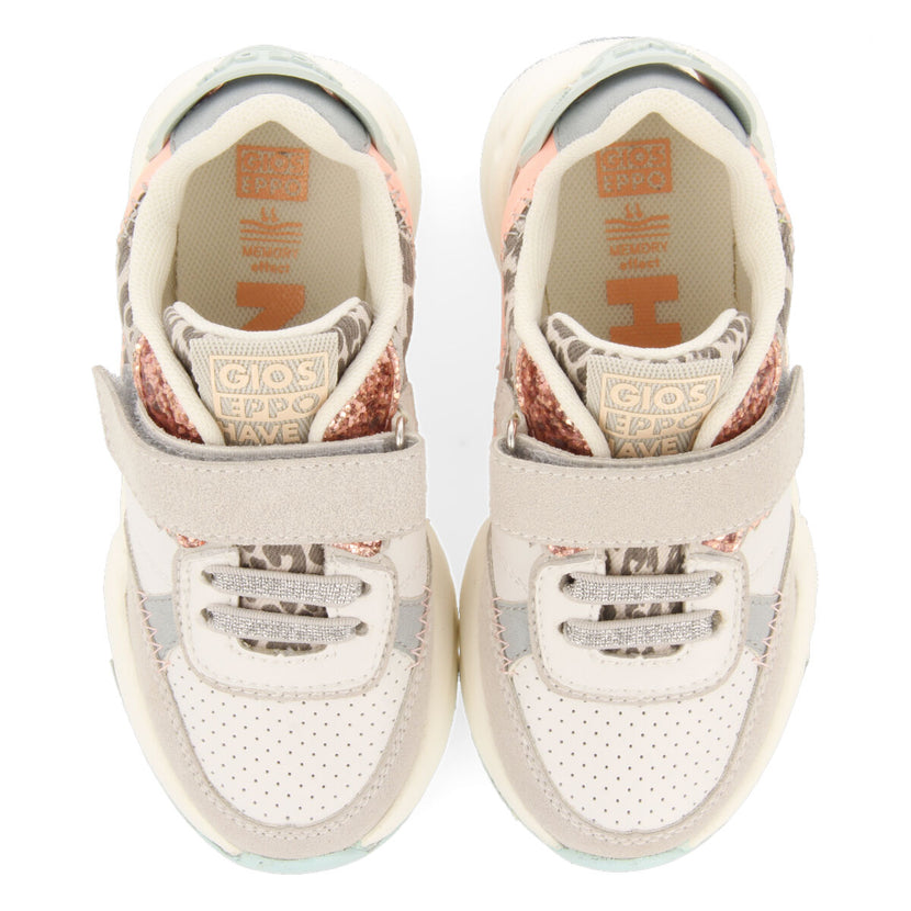 Sneakers blanches avec semelle de type rétro pour fille edeia
