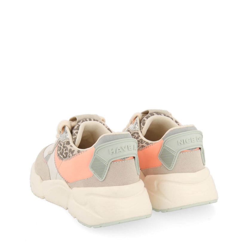 Sneakers blanches avec détails léopard pour fille gigny