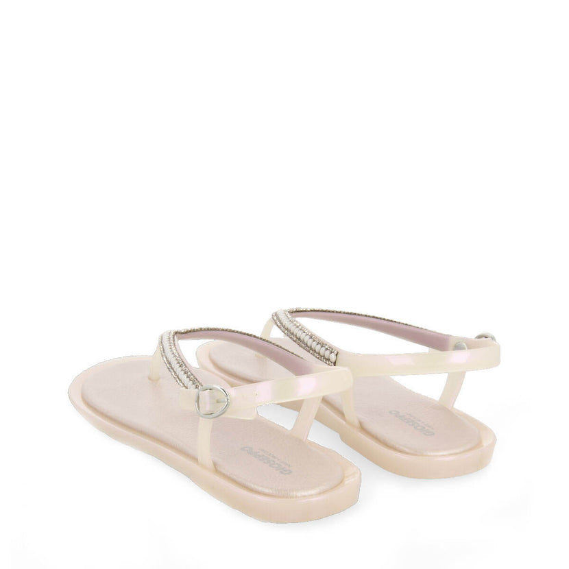 Palembang women's off-white sandals with mini crystals