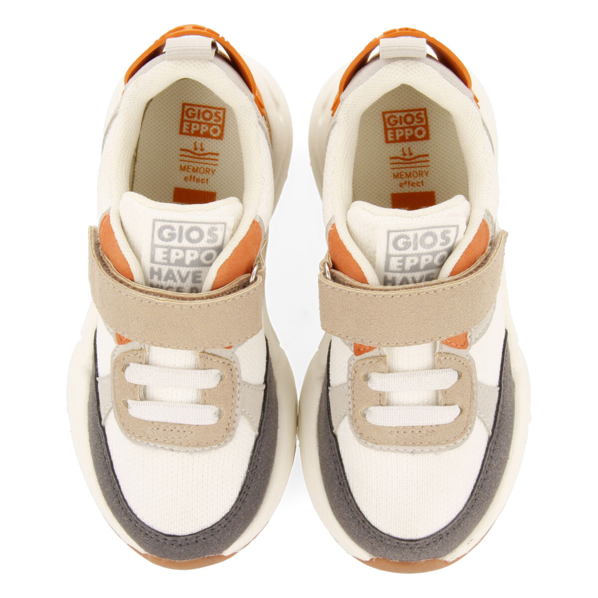 Sneakers off-white con suola alta leggera e flessibile da bambino ouanne