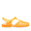 Saloa women's shiny see-through orange jelly sandals