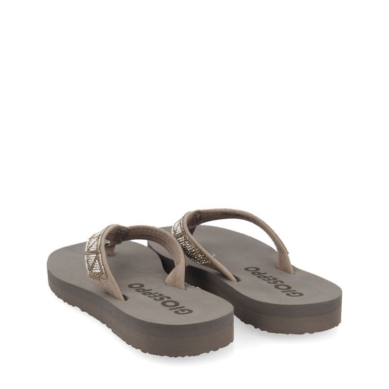 Cize women's grey sandals with decorative crystals