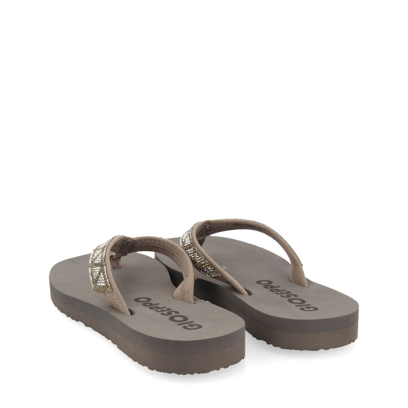 Chinela cor cinzento com adorno de cristais para mulher cize