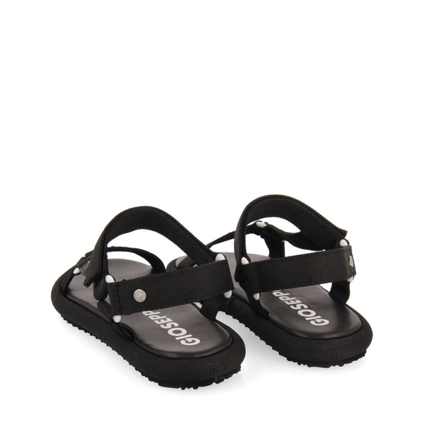 Sandalias negras con tiras y cierre ajustable para mujer navirai