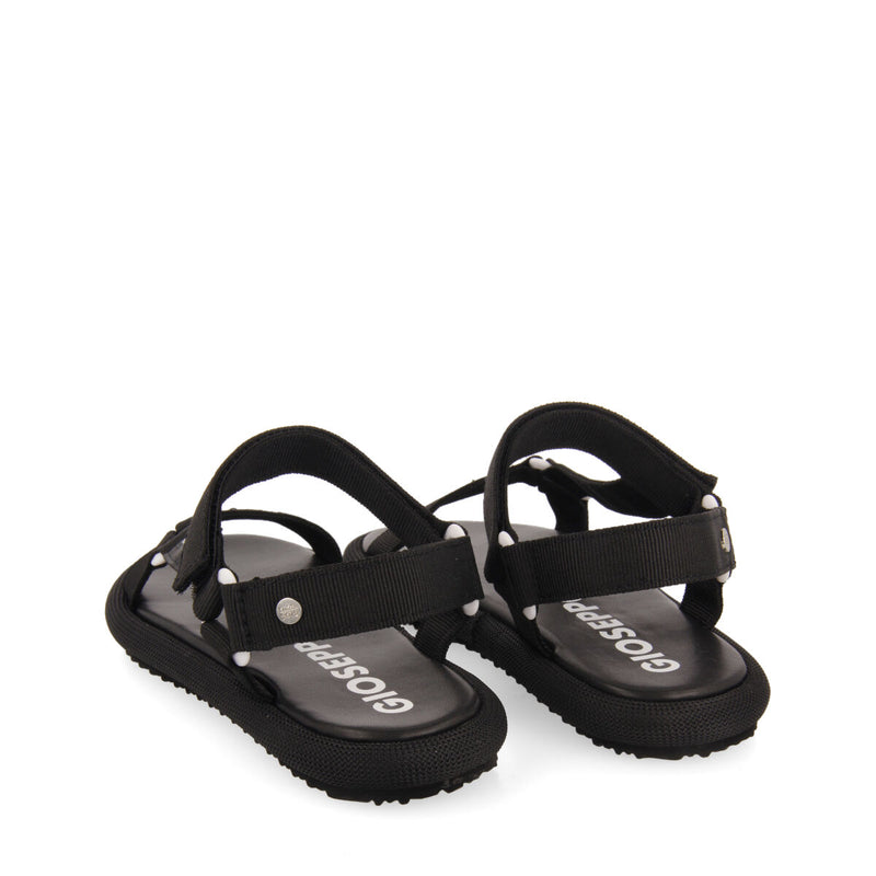 Sandalias negras con tiras y cierre ajustable para mujer navirai