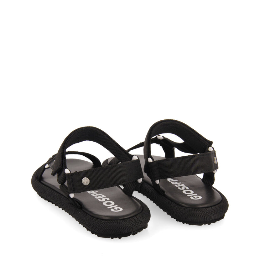 Sandalias negras con tiras y cierre ajustable para mujer navirai