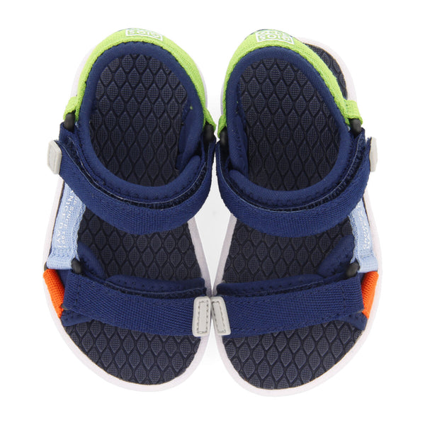 Bardon babies navy blue sports sandals with multicoloured ties