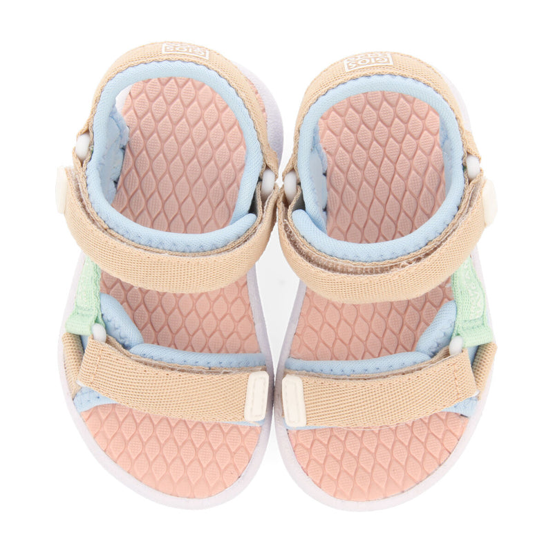 Sandalias de aspecto deportivo color turquesa con cintas multicolores para bebé rochedo