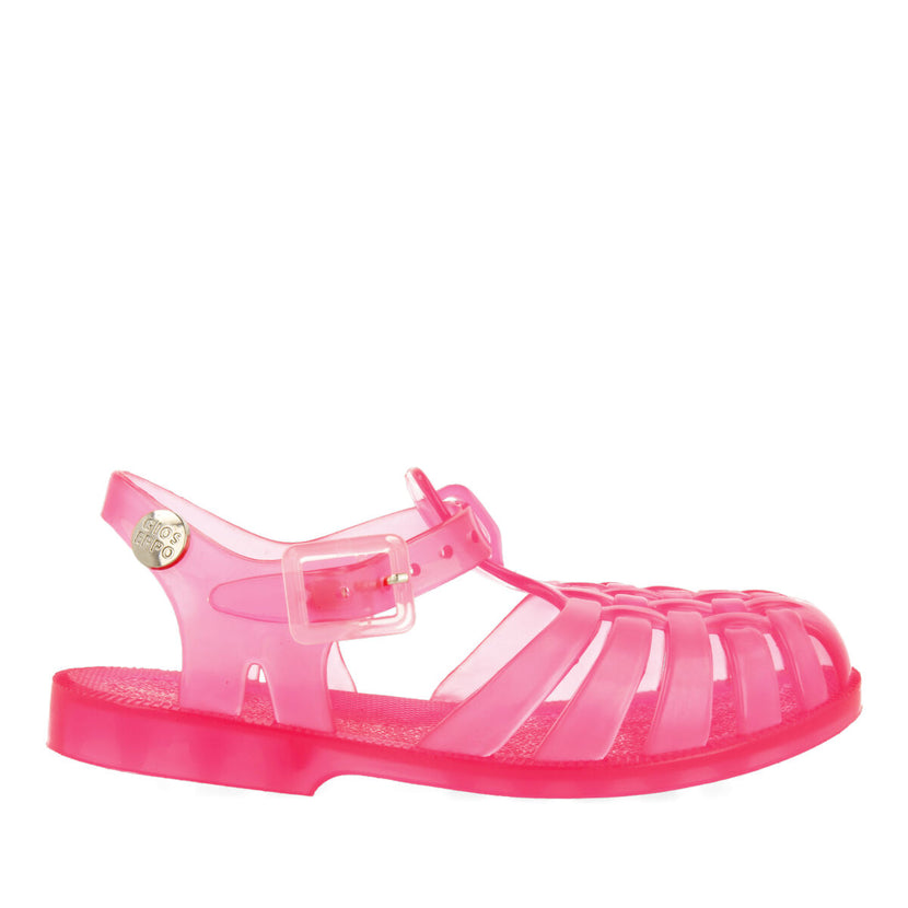 Sandali da pescatore fucsia dal look retro da bambina pompeu