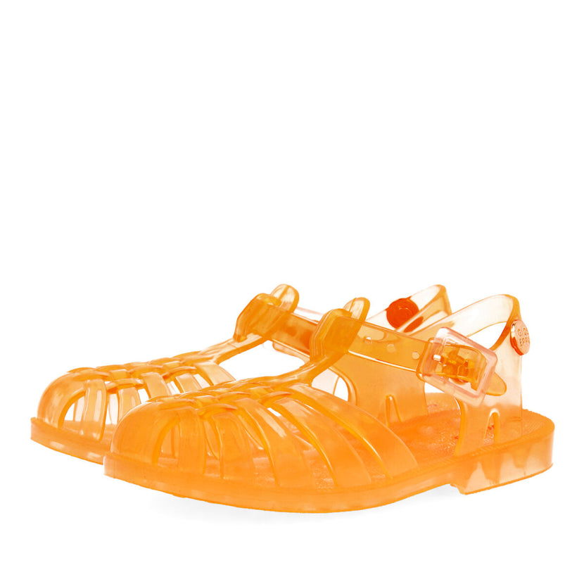 Sandali da pescatore arancioni dal look retro da bambina pompeu