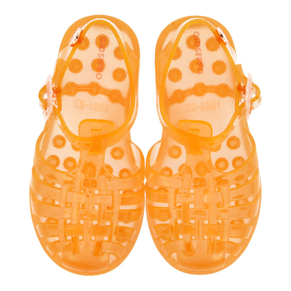 Sandali da pescatore arancioni dal look retro da bambina pompeu