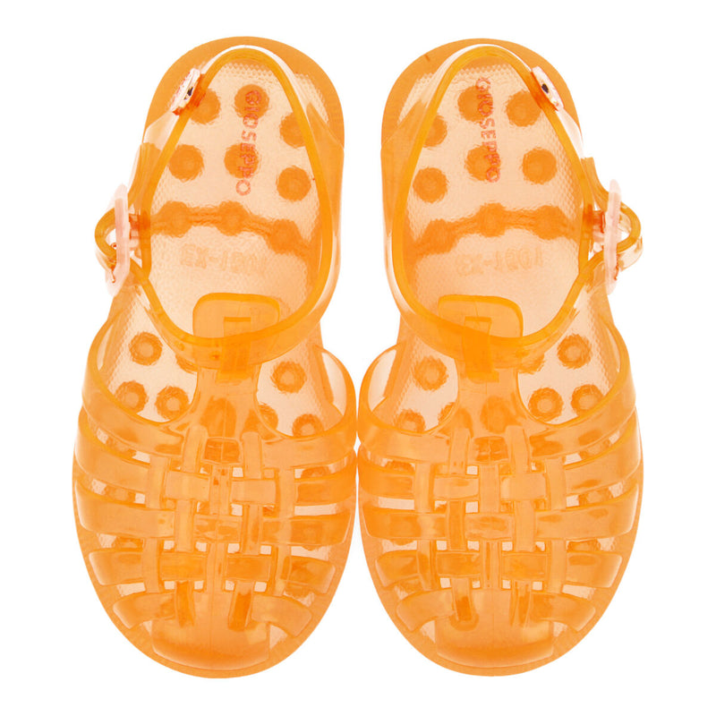 Sandali da pescatore arancioni dal look retro da bambina pompeu