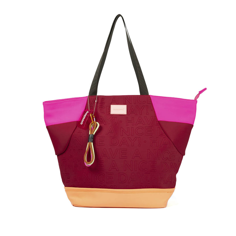 Mala tipo shopper de neopreno cor bordeaux para mulher alagoa
