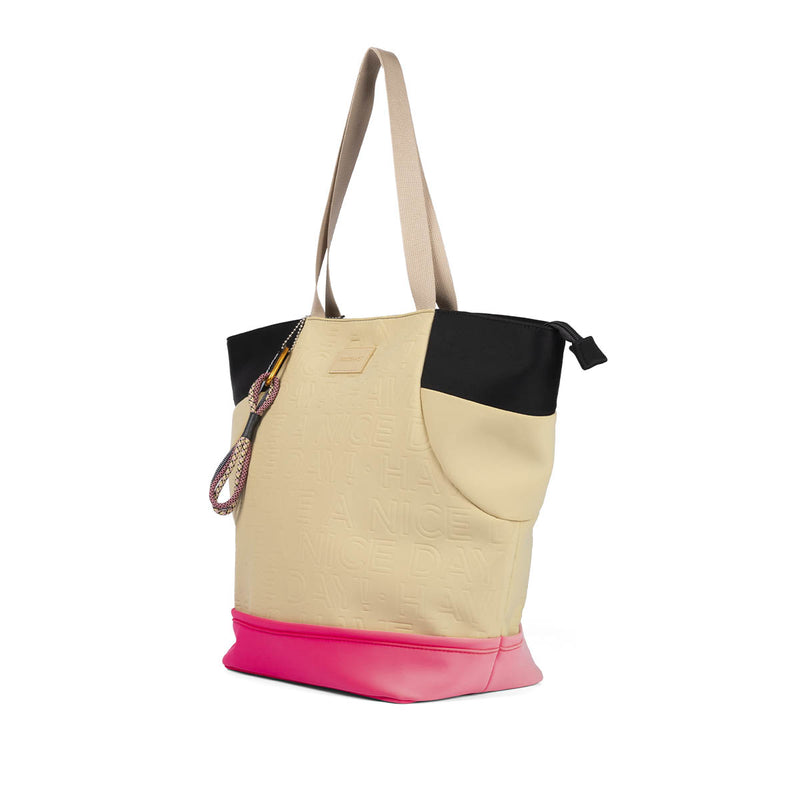 Alagoa women's tan neoprene shopper bag