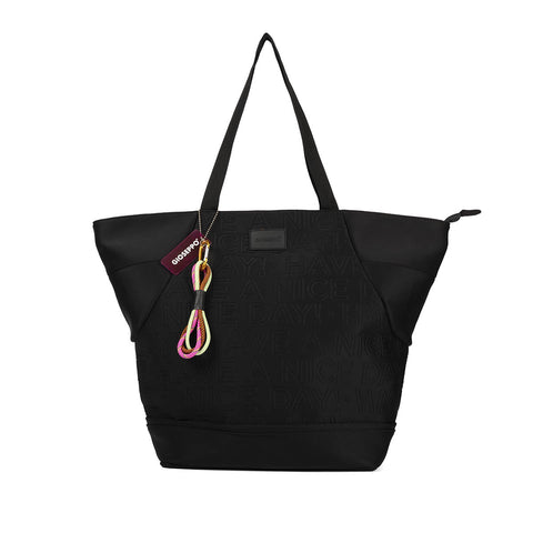 ALAGOA WOMEN'S BLACK NEOPRENE SHOPPER BAG