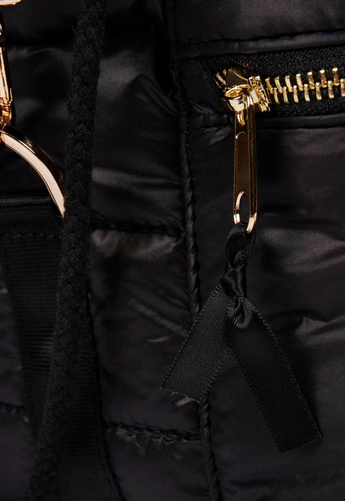 Quinsac women's black cushioned backpack with accessories